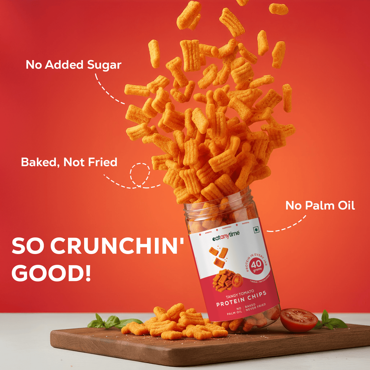 Tangy Tomato Protein Chips | 40 grams protein