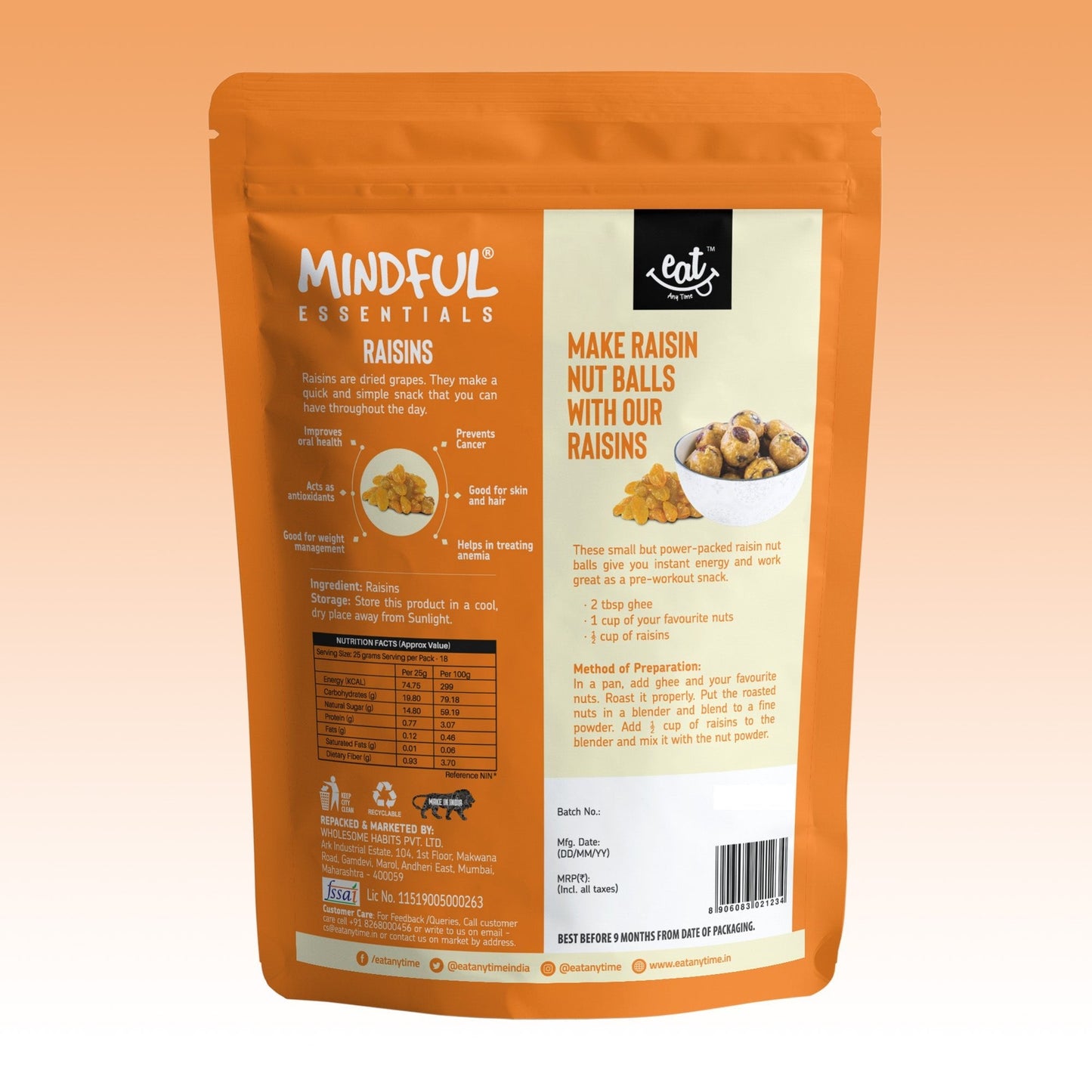 Premium Quality Seedless Indian Raisins - 200g