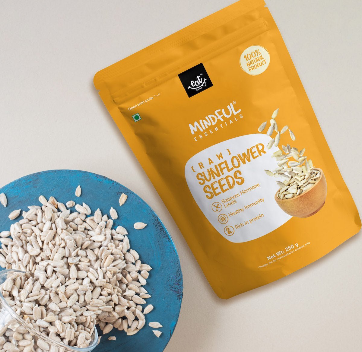 Raw Sunflower Seeds for Eating, Weight Management Food - 250g